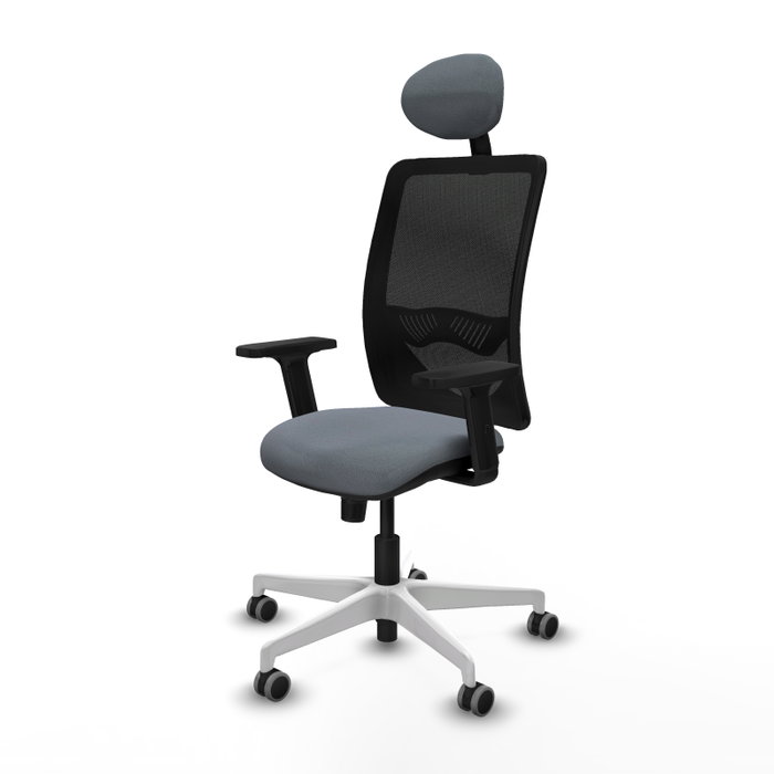 PIQUERAS Y CRESPO Silla de oficina Zulema con mecanismo Sincro, Gris y Negro