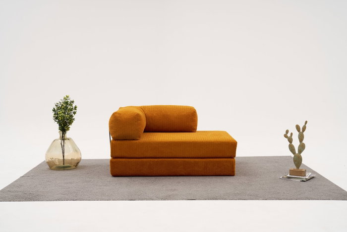 Atelier Del Sofa Sofá Esquinero Chenilla Naranja 290cm
