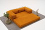 Atelier Del Sofa Sofá Esquinero Chenilla Naranja 290cm