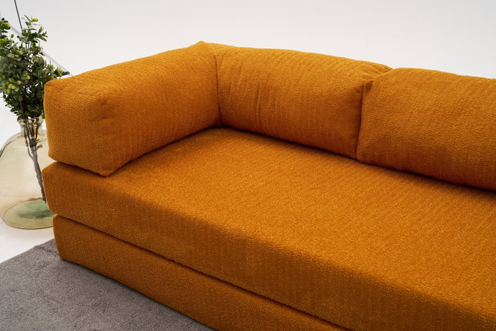 Atelier Del Sofa Sofá Esquinero Chenilla Naranja 290cm