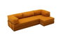 Atelier Del Sofa Sofá Esquinero Chenilla Naranja 290cm