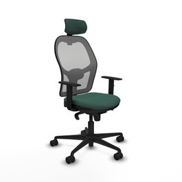PIQUERAS Y CRESPO Silla de oficina Jorquera con mecanismo Sincro, Verde botella y Gris