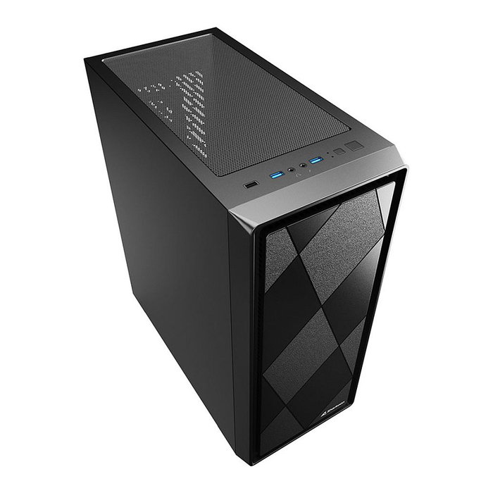 Sharkoon VS8 Caja PC ATX Midi Tower Negro - Compacta, Soporta 6 Ventiladores, 6 SSD, 2 HDD, USB 3.0, Compatible con Tarjetas Gráficas de hasta 35 cm y Refrigeradores de 15.8 cm