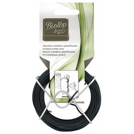 Biotop Alambre Metálico Plastificado Verde para Sujeción de Plantas en Jardín y Huerto, Ø1 mm x 50 m