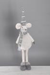 DKD Home Decor Figura de Ratón Blanco y Gris en Poliéster de 66 cm