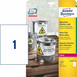 AVERY Zweckform Etiquetas de película resistentes a la humedad, 20 piezas