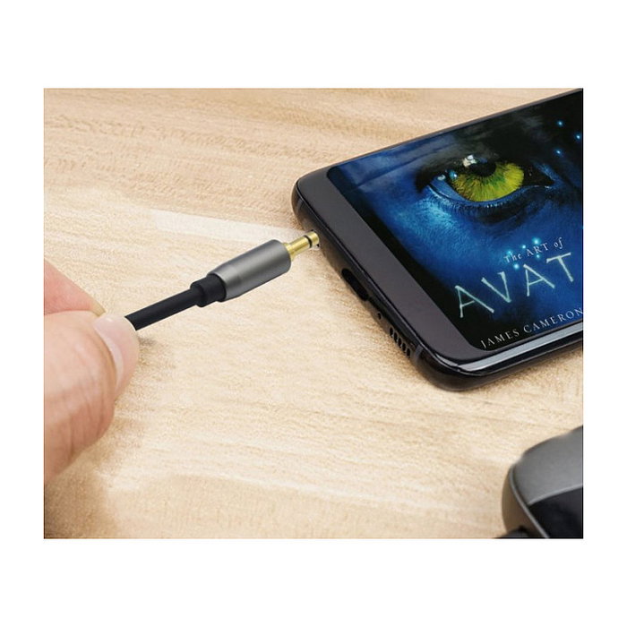 Helos Cable de Audio PREMIUM 3,5mm a 3,5mm 3m Negro