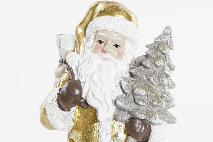 DKD Home Decor Figura Navidad Tradicional Santa Resina Dorado Blanco 8x8x18 cm DKD Home Decor Figura Navidad Tradicional Santa Resina Dorado Blanco 8x8x18 cm