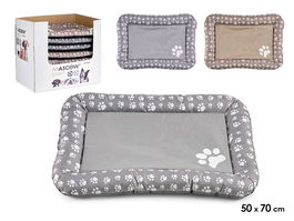 Mascow Cuna Mascota Huellas 2 Colores Mixtos Gris y Marron 48x7x68 cm (Set de 16)