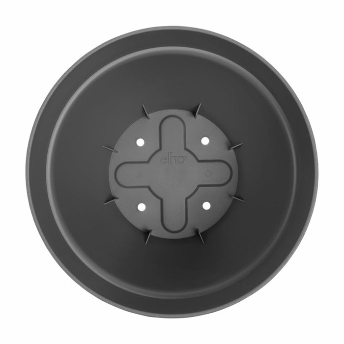 Elho Set de 2 Maceteros Redondos Vibia Campana + Loft con Plato, Negro