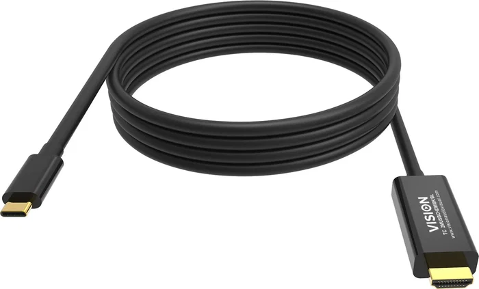Vision Cable USB C a HDMI 2m 8K 60Hz USB 3.2 Macho a Macho 48Gbps 32AWG Negro