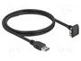 DeLOCK Cable USB Tipo-A a Micro-B con tornillos y ángulo de 90°, 1 m, Negro