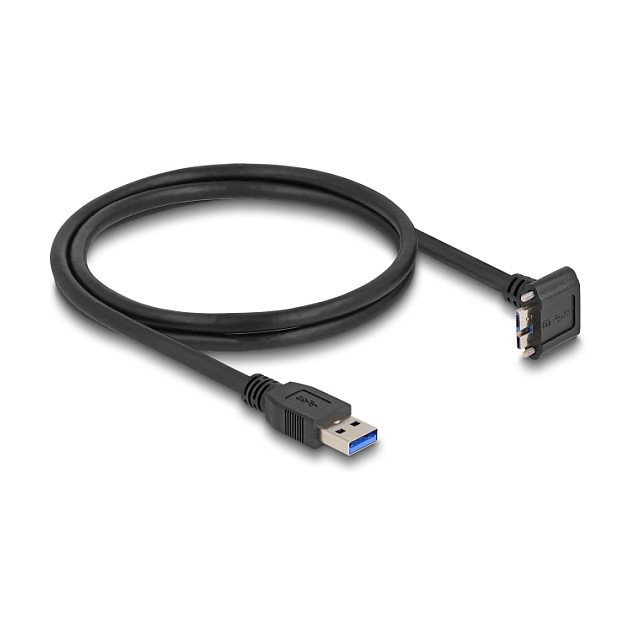 DeLOCK Cable USB Tipo-A a USB Micro-B con tornillos, 90° hacia arriba, 1 m, Negro DeLOCK Cable USB Tipo-A a USB Micro-B con tornillos, 90° hacia arriba, 1 m, Negro