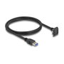DeLOCK Cable USB Tipo-A a USB Micro-B con tornillos, 90° hacia arriba, 1 m, Negro