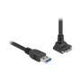 DeLOCK Cable USB Tipo-A a USB Micro-B con tornillos, 90° hacia arriba, 1 m, Negro