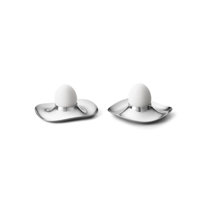 Georg Jensen Huevera Cobra Acero Inoxidable Juego de 2 para Huevo