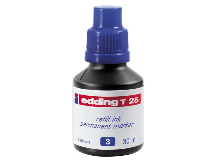 Edding Tinta Recambio Rotulador Permanente Azul Bote 30 ml para Marcadores Edding