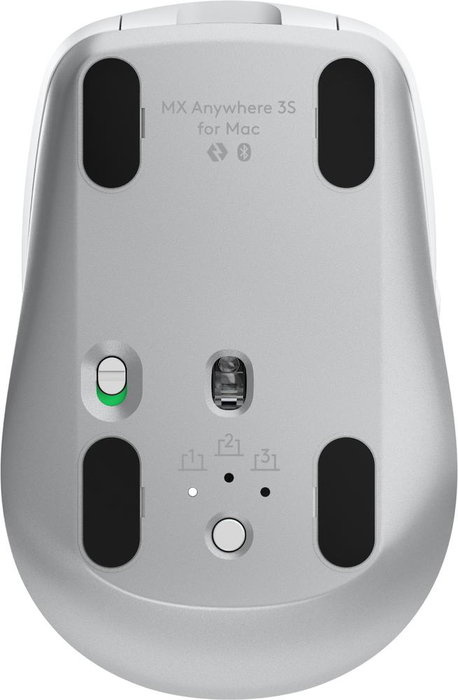 Logitech Ratón Inalambrico MX Anywhere 3S For Mac Gris - Ratón Compacto de Alto Rendimiento para Mac con Sensor Darkfield y Rueda MagSpeed, Recargable USB-C