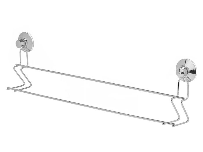 Berilo Toallero Acero Doble Barra Ventosa 54x15x6.5 cm Metal (Set de 12)