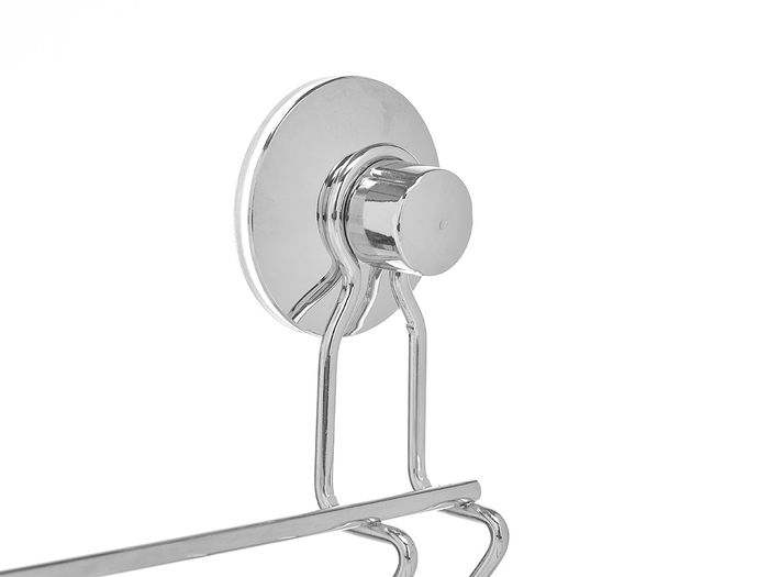 Berilo Toallero Acero Doble Barra Ventosa 54x15x6.5 cm Metal (Set de 12)