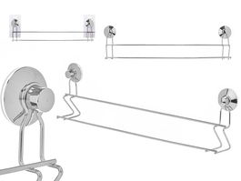 Berilo Toallero Acero Doble Barra Ventosa 54x15x6.5 cm Metal (Set de 12)