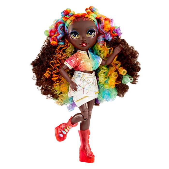 MGA Rainbow High Muñeca Iris Crystal Fashion con Accesorios de Cristal DIY para Niñas +8 Años