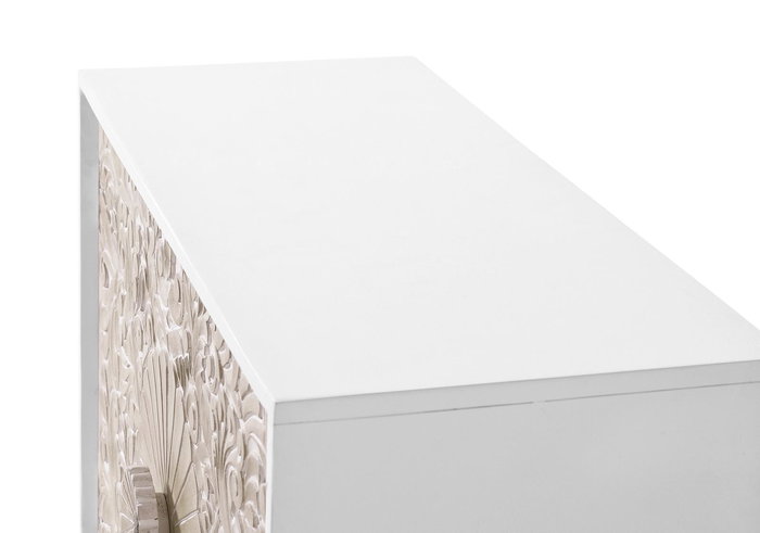 Giner y Colomer Aparador Madera de Mango Blanco con Detalles Dorados 77x90x35 cm