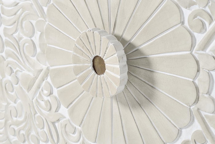 Giner y Colomer Aparador Madera de Mango Blanco con Detalles Dorados 77x90x35 cm