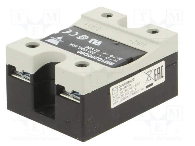 CARLO GAVAZZI RM1D200D50 Relé de estado sólido 50A 200VDC CARLO GAVAZZI RM1D200D50 Relé de estado sólido 50A 200VDC