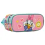 Disney Daisy Estuche Portatodo Escolar 3D Doble con Cremallera, Diseño de Daisy, Color Rosa