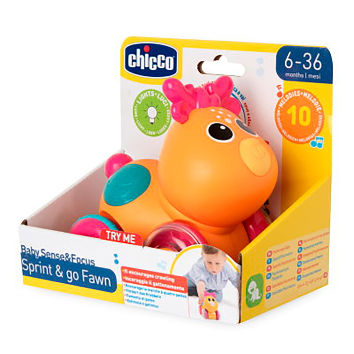 Chicco Cervatillo Sprint & Go 00012165000000 Vehículo de Juguete con Sonidos, Luces y Movimiento para Bebés +6 Meses
