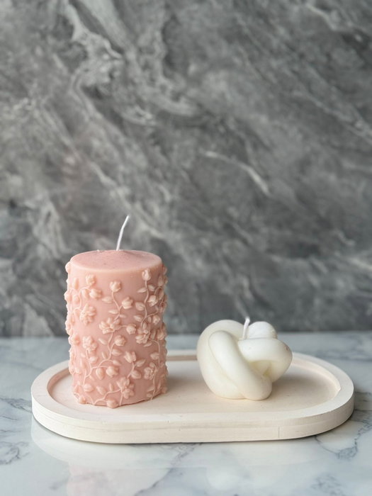 Aberto Design Juego de Velas 41ST, 3 Piezas, Soja, Rosa y Blanco para Decoración del Hogar y Relajación