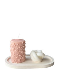 Aberto Design Juego de Velas 41ST, 3 Piezas, Soja, Rosa y Blanco para Decoración del Hogar y Relajación