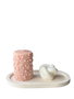 Aberto Design Juego de Velas 41ST, 3 Piezas, Soja, Rosa y Blanco para Decoración del Hogar y Relajación