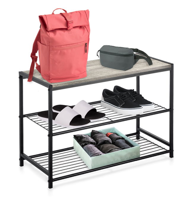 Confortime Estantería 3 Niveles Metal-Madera Negra 8,5x33x58,9 cm (4 Unidades) Confortime Estantería 3 Niveles Metal-Madera Negra 8,5x33x58,9 cm (4 Unidades)