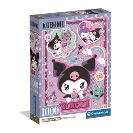 CLEMENTONI Puzzle 1000 Piezas Sanrio Kuromi y Hello Kitty - 98 x 33 cm