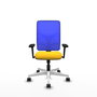 PIQUERAS Y CRESPO Silla de oficina Motilla con mecanismo Sincro, Amarillo y Azul