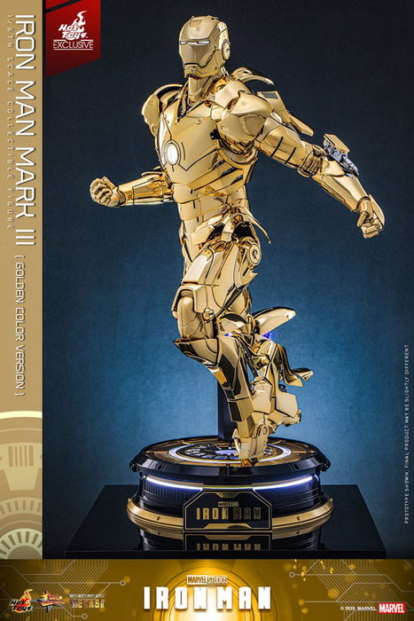 Iron Man Figura Movie Masterpiece Diecast 1/6 Iron Man Mark III (Gold Color Version) Hot Toys Exclusive 33 cm
