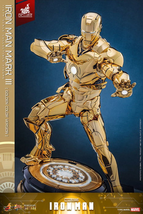 Iron Man Figura Movie Masterpiece Diecast 1/6 Iron Man Mark III (Gold Color Version) Hot Toys Exclusive 33 cm