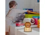 Wondee Lámpara Infantil Personalizable "Little Lion" con Nombre Madera Sostenible, Luz Quit Miedos Bebé