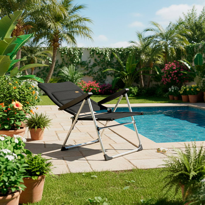 Color Baby Silla de Playa Aluminio Plegable Acolchado Deluxe Multiposiciones 49X59X105Cm Color Baby Silla de Playa Aluminio Plegable Acolchado Deluxe Multiposiciones 49X59X105Cm