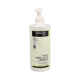 LABNATUR BIO Champú Ecológico Árbol de Té y Romero con Aloe Vera 450 ml - Cosmética Natural Certificada