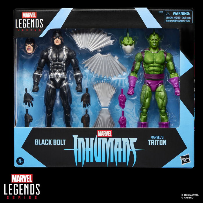 Hasbro Marvel Legends Series Blister 2 Figuras Black Bolt & Triton Inhumanos Articuladas 15cm con Accesorios Oficiales