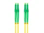 LANBERG Cable de Fibra Óptica LC/APC Duplex 2m SMF G657A1 Amarillo