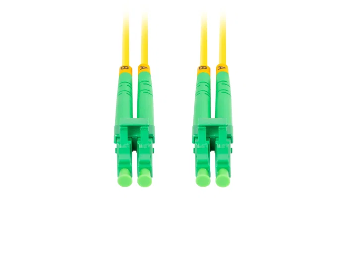 LANBERG Cable de Fibra Óptica LC/APC Duplex 2m SMF G657A1 Amarillo