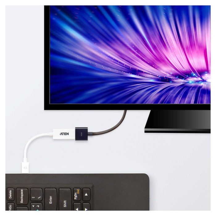 Aten Adaptador de Mini DisplayPort a HDMI VC980 Blanco