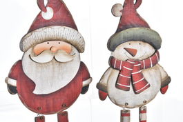 DKD Home Decor Adorno Colgante Navidad Tradicional Rojo Blanco 1 x 43 x 16 cm (12 Unidades)