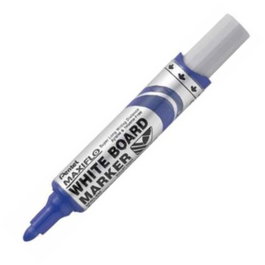 PENTEL Maxiflo MWL5M Rotulador para Pizarra Blanca, Punta Gruesa, Azul (Pack de 12)