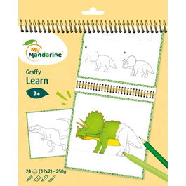 Libro De Colorear Avenue Mandarine Aprende A Dibujar Dinosaurios 250G 24H