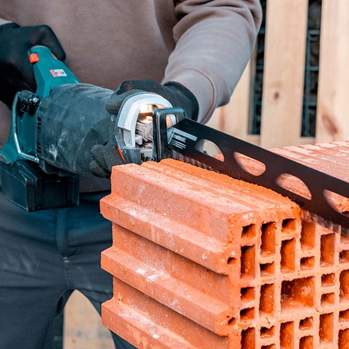 Wolfcraft Hoja de Sierra de Sable para Hormigón Celular y Ladrillos Huecos con Filo de Carburo de Tungsteno, Corte 365 mm, Dientes 13 mm